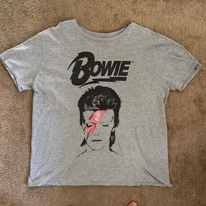 David Bowie Gray T Shirt - L